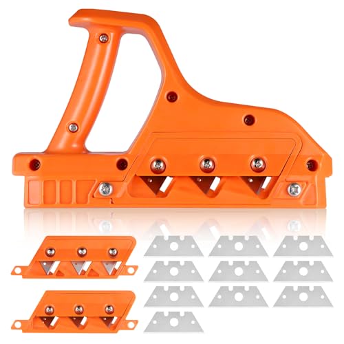 Fentar Kantenhobel für Gipskarton, Gipskarton Hobel mit 45° und 60° Klingensatz, Robust Gipskarton Schneider Handhobel, Mehrzweck Kantenhobel für Gipskartonplatten Korkplatten mit 10 Klingen Ersatz