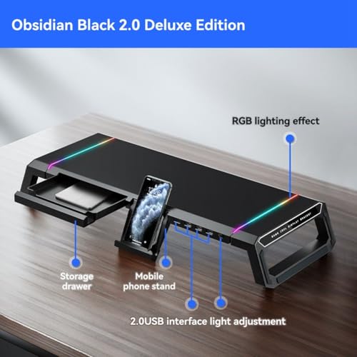 Support d'écran pour PC gain de place avec chargeur USB - 2