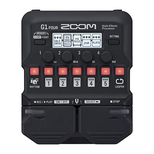 Zoom - G1 Four - Pedale Processore Multieffetto Per Chitarra, Con Oltre 60 Effetti Incorporati, Modellazione Di Amplificatori, Looper, Sezione Ritmica