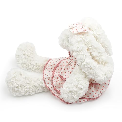 oits cute Floppy Bunny Stuffed Animals in Dress for Baby Girls Plush Toys 18 Inch (Pink Polka-dot Dress) - image 6