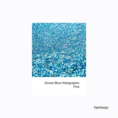 Image of Hemway Auto Flake Glitter FINE 1 /64 inch 0.015 inch 0.4mm 375 microns Paint Additive Metal Flake 100g for use with Car Bike Van Truck Wagon Automotive Spray and Spray Painting (Ocean Blue Holographic)