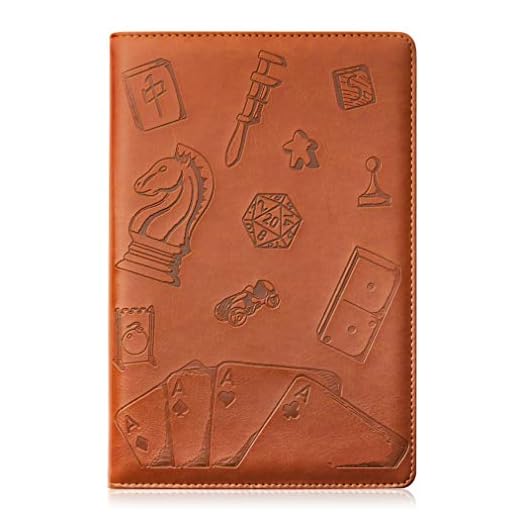 Games Journal by SohoSpark, Refillable Faux Leather, Lined Personal Diary for Travel, 6x8.75 Notebook for Writers. Fountain pen safe with lay-flat binding.