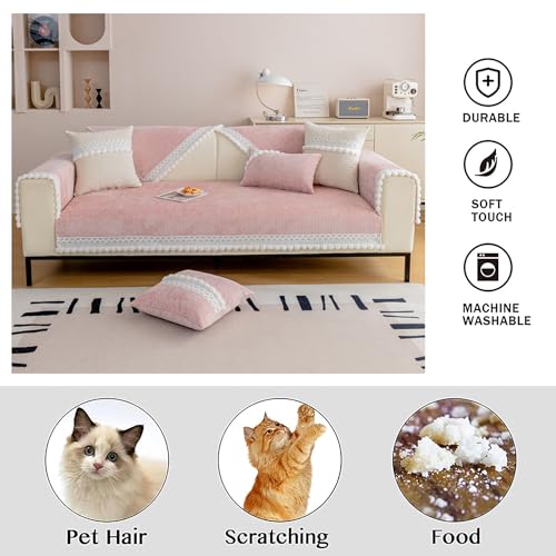 Funda de sofá resistente a mascotas con textura gofre de terciopelo 5
