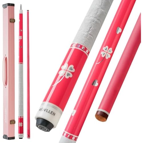 KONLLEN Pool Cue Stick Low Deflection Billiards Cue Stick Young Fashionable 58" Professional Pool Table Sticks Gifts for Adults -12.5mm Tip, 3/8 * 8Joint, Weight 19OZ