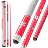 KONLLEN Różowy kij basenowy z włókna węglowego dla kobiet KL-Pink-Pro 147 cm dziewczęce kije basenowe z niskim ugięciem z końcówką 12,5 mm