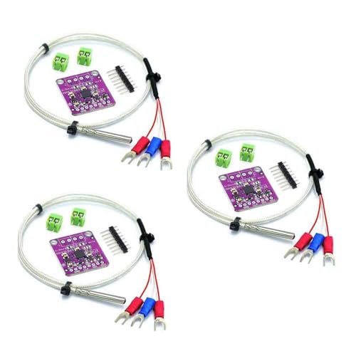 3sets MAX31865 Platinum Resistance Temperature Detector Module RTD Sensor PT100 PT1000 with PT100 Probe Wire 0.5M