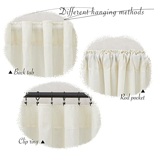 Pony Dance Linen Curtains 84 Inch Length For Living Room Rod Pocket Back Tab Cream Beige Linen Blend Farmhouse Drapes Window Treatments For Bedroom Nursery Patio Door, 2 Panels Set #TOP2
