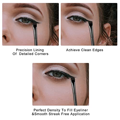 3Pcs Eyeliner Brush Kit, Flat & Fine Angled Eyeliner Brush Slanted Angled Brow Brush, Angled & Flat Eyeliner Eyebrow Concealer Brush Makeup Tools For Eyeshadow Eyebrow Cosmetics #TOP5