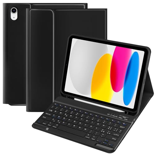 TQQ Cover iPad 10 Generazione con Tastiera/(A16) 11 Generation (11/10.9 pollici, 2025/2022), Italiano QWERTY Layout, Tastiera Bluetooth Staccabile Compatibile con iPad 11/10