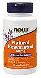 Now Foods El resveratrol natural con extracto de vino tinto te verde y semillas de uva 50 mg 60 Unidades 60 g