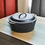 Lodge 7-Quart Cast Iron Dutch Oven – Made in USA, Pre-Seasoned, PFAS-Free & Non-Toxic, Heat-Treated, Induction Compatible, Self-Basting Lid, Durable Multi-Use Cooking Pot for Oven to Table - Image 5