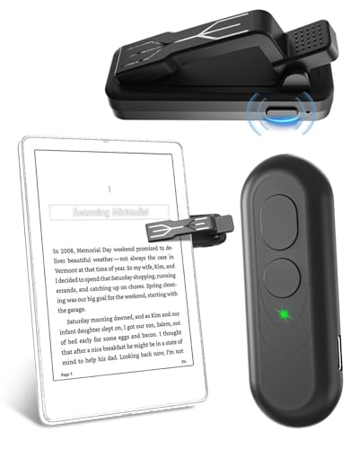 SZILBZ RF Fernbedienung zum Seitenwenden 2nd Gen zum Lesen auf Kindle Tolino Paperwhite Kobo E-Book E-Readers Zubehör, Umblättern für ipad/iPhone Tablets Romane Lesen und Fotos Machen