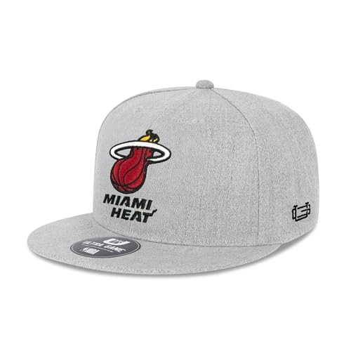 Ultra Game Mens NBA Official Twill Snap Back Ultimate Baseball Cap Hat Miami Heat Heather Gray One Size