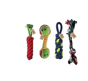 VetSafe Puppy Chew Teething Rope Toys (Rope Toys (Carrot+Dumble+Dummy+2 Knot+) ( Pack of four)