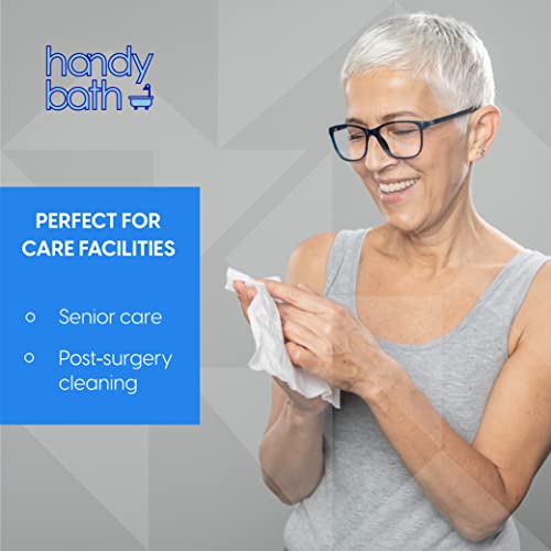 Handybath Adult Washcloths Scented, Extra Large Cleaning Wipes With Aloe Vera & Chamomile, 64 Wipes - Senior Care, Outdoor Activities, Travel Essentials #TOP5