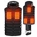Yeah-hhi Gilet Riscaldato per Uomini Donne con Pacco Batteria 5V, Cappuccio Staccabile Vestiti Caldi per Lo Sci, L'escursionismo,XL,Black