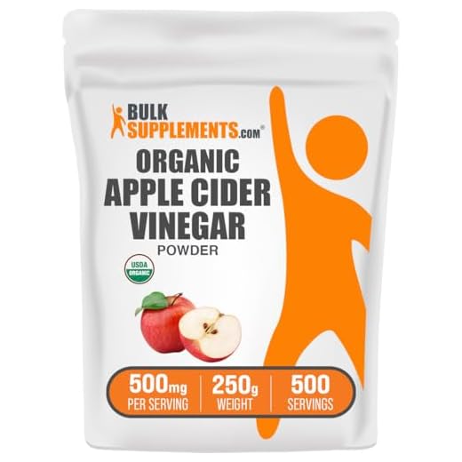 BULKSUPPLEMENTS.COM Organic Apple Cider Vinegar Powder - ACV for Digestive Support - Soy Free Powder - 500mg per Serving, 500 Servings (250 Grams - 3.5 oz)