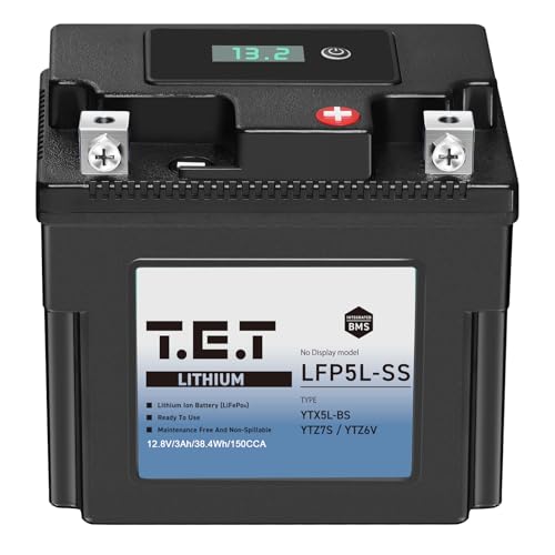 T.E.T LFP5L-SS y oCN obe[ `ECI YTX5L-BS / YTZ7S / YTZ6V p 3Ah 150CCA 38.4Wh BMSdv LiFePO4 oCNpTET ۏ(LFP5L-SS)