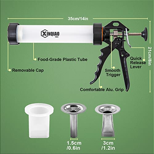 Xinqiao Jerky Gun Food Grade Plastic Beef Jerky Gun Kit, 1 Lb Jerky Maker, 3 Nozzles #TOP3