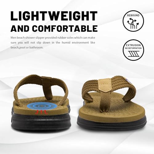 Mens Flip Flops Comfort Classical Beach Summer Sandals Open Toe Thong Slippers with Soft Cushion3