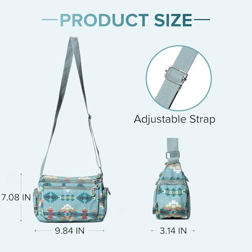 Southwest Shoulder Crossbody Bag for Women, Aztec Satchel&Purse with Multi Zipper Pocket and Adjustable Strap3