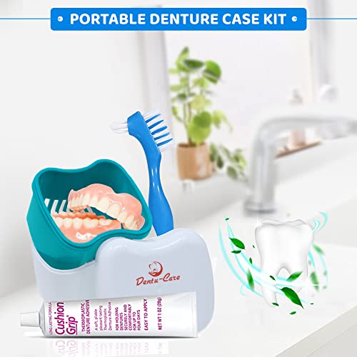Poligrip Super Denture Adhesive Zinc Free For Full And Partial Dentures 2.4 Oz Bundle With Dentu-Care Denture Brush For Maintaining Good Oral Care Of Full/Partial Dentures #TOP6