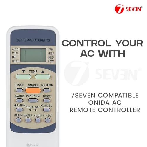 Image of 7SEVEN Compatible Onida AC Remote R51 Model 160 1 1.5 2 Ton Split and Window Air Conditioner - Match Exactly with Existing Onida ac Remote Control