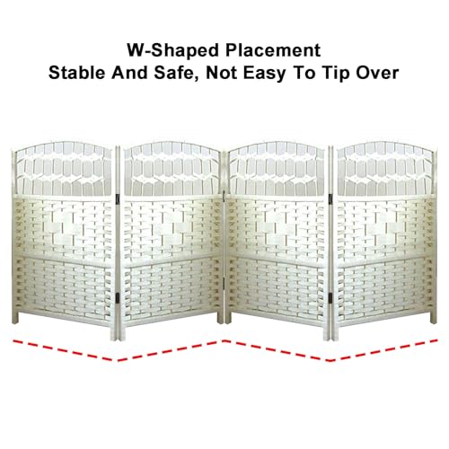 Paravent Court Pliable et Portable d'intérieur, 4/5/6 Panneaux, autoportant, décoratif, pour Bureau, dortoir, crèche, Salon, Marron Clair, 50 x 30 cm, 6 Panneaux