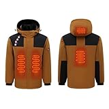 Ekiregaii Chaqueta térmica para mujer, sin banco de energía, inteligente, casual, unisex, resistente al viento, impermeable, USB, inteligente, temperatura constante, con capucha, para hombres y