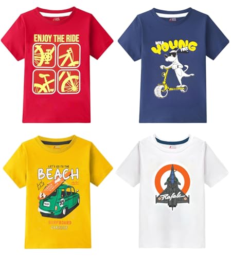 Image of Lush Plush Boys High GSM Cotton Half Sleeve Printed Cotton T-Shirt