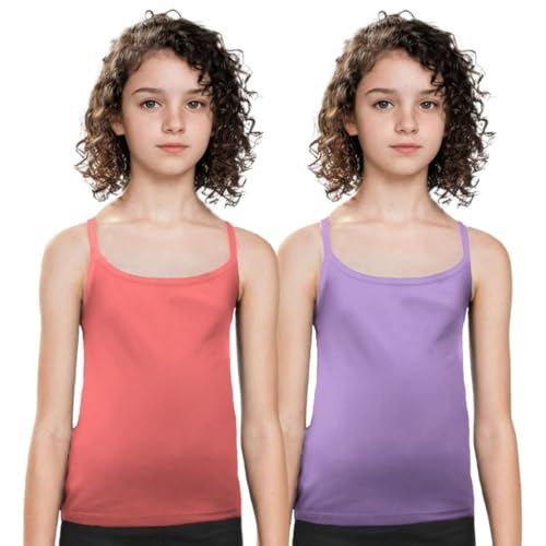 Image of Adira | Camisole for Girls 13-14 Years | Flat Padded Innerwear Vest | Cami for Puberty | Overs Nipples & Gives Confidence at School | Soft, Stretchy Cotton | Pack of 2