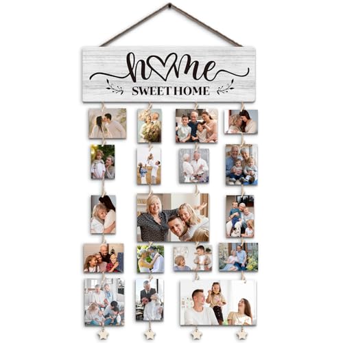 SJDFCSA Home Gifts, Family Picture Frames Collage Photo Hanging Display Picture Board, Sweet Home Homes Living Room Bedroom Wall Decor