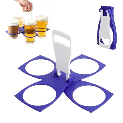 2 piezas de portavasos plegables con asa, portavasos con estructura de limitación, portavasos de festival, portavasos de playa, portavasos de café, portavasos para vacaciones, reuniones, playa