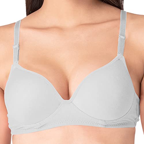 Image of Komli - Heavily Padded Push-Up Bra - Cotton Rich - Balconette - 3 /4th Coverage, Seamless, Wireless, Multiway Straps - T-Shirt Bra