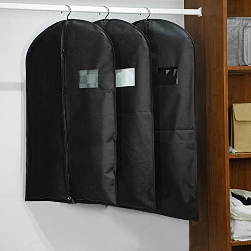 Luyoah Luyoah 5Pcs Black Garment Bags for Storage and Travel, Anti-Moth Protector Suit Cover for men for Wardrobe and Travel Dustproof Clothes Jacket Covers