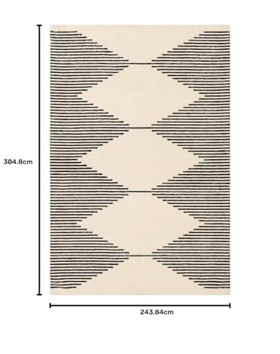 Image of Hand Tufted Wool Carpets Anti Shedding Rug Modern Carpets for Living Room Size 8x10 Feet