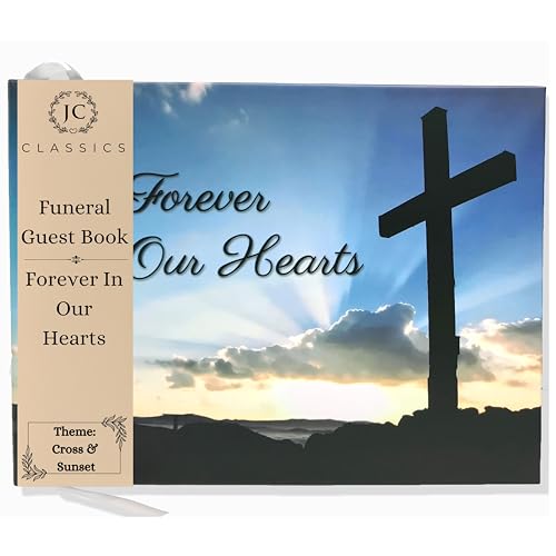 JC Classics Memory Book for Funeral, Cross