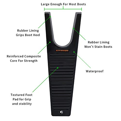 Boot Jack Without Staining Rubber Grip, Removes Rubber, Cowboy, Waders And Work Boots Easily Without Bending Over(Grey)