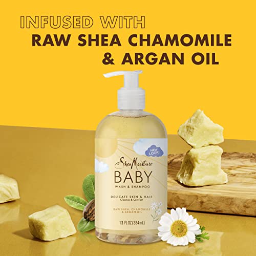 Shea Moisture Raw Shea Chamomile & Argan Oil Baby Wash & Shampoo, Gentle Cleansing, Frankincense & Myrrh, Calming & Comforting For Baby’s Soft Skin (Pack Of 2-13 Fl Oz Ea) #TOP5