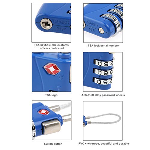 CLISPEED Cadeado Com Cabo de Combinação de 5 Unidades para Mochila Com Bloqueio de Bagagem Bloqueio