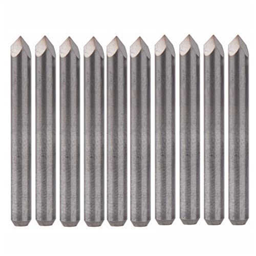 BERWENNY 10Pcs 90 Degree Carbide CNC End Mills Engraving Bit 0.1mm Milling Cutter Router Bit