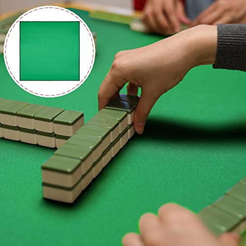 35 X 35 Inch Mahjong Mat Anti Slip And Noise Reduction Poker Mat Card Table Cover Fabric Board Game Table Mat Green Square Playmat With 7 X 35 Inch Black Carrying Bag For Playing Mahjong Poker Card #TOP6