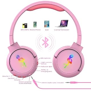 ChenFec Casque Bluetooth sans Fil Enfant avec éclairage LED – Casque Audio Enfant Pliable sans Fil avec Micro et… - Les Beatles, Paul McCartney, John Lennon, RIngo Starr, George Harrison ChenFec Casque Bluetooth sans Fil Enfant avec éclairage LED - Casque Audio Enfant Pliable sans Fil avec Micro et… – Image 2