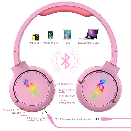 ChenFec Casque Bluetooth sans Fil Enfant avec éclairage LED – Casque Audio Enfant Pliable sans Fil avec Micro et… - Les Beatles, Paul McCartney, John Lennon, RIngo Starr, George Harrison ChenFec Casque Bluetooth sans Fil Enfant avec éclairage LED - Casque Audio Enfant Pliable sans Fil avec Micro et… – Image 3