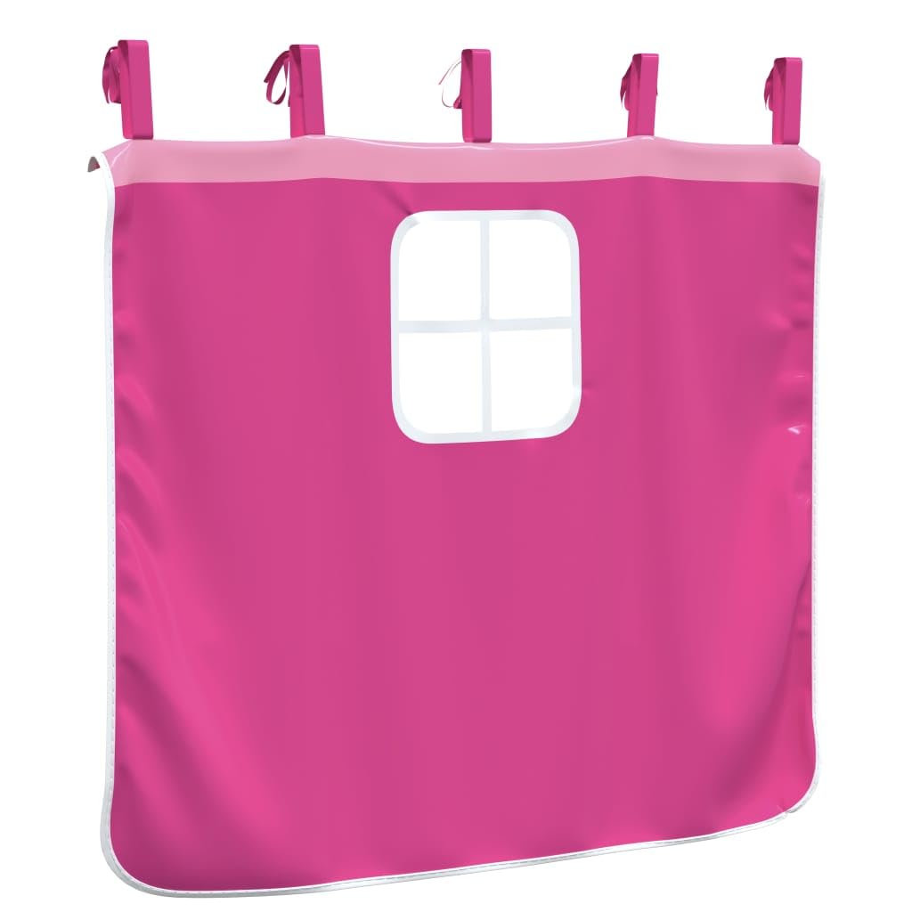 Juego de 6 cortinas para cama alta de poliéster, color rosa, con bolsillos de almacenamiento, aptas para la habitación de los niños, fáciles de limpiar, resistentes, con alzapaños para un