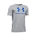 Under Armour Boys' Sportstyle Logo T-Shirt, True Gray Heather/Ultra Blue, Youth X-Small