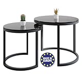 ÉLÉGANT ET FONCTIONNEL: Ce set comprend deux tables basses aux dimensions 50 x 43 cm et 50 x 43 cm (Diamètre x Hauteur). Grâce à leur design polyvalent, elles s’intègrent parfaitement dans tout espace de vie et offrent un équilibre idéal entre style et fonctionnalité.