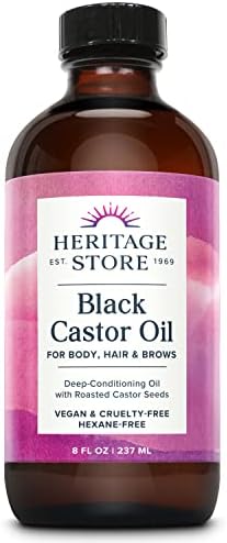 Heritage Store Black Castor Oil, 8 Ounce
