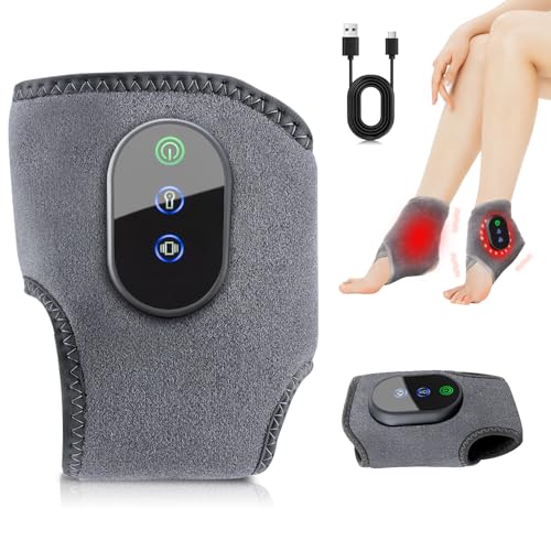 3 en 1 Masseur de Pieds Électrique, 2 Pièces Massage Pieds avec 3 Modes Vibration et 3 Niveaux de Chauffageé, Portable Masseur de Cheville, Masseur Pied Pour Soulagement Douleurs et Relaxation