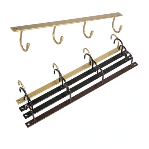 Image of Mug Hanger Under Cabinet Set of 3 | Metal Coffee Cup Hooks Rack | Wall Mounted Mug Holder for Kitchen, Dining & Bar | Space Saving Organizer (Black)